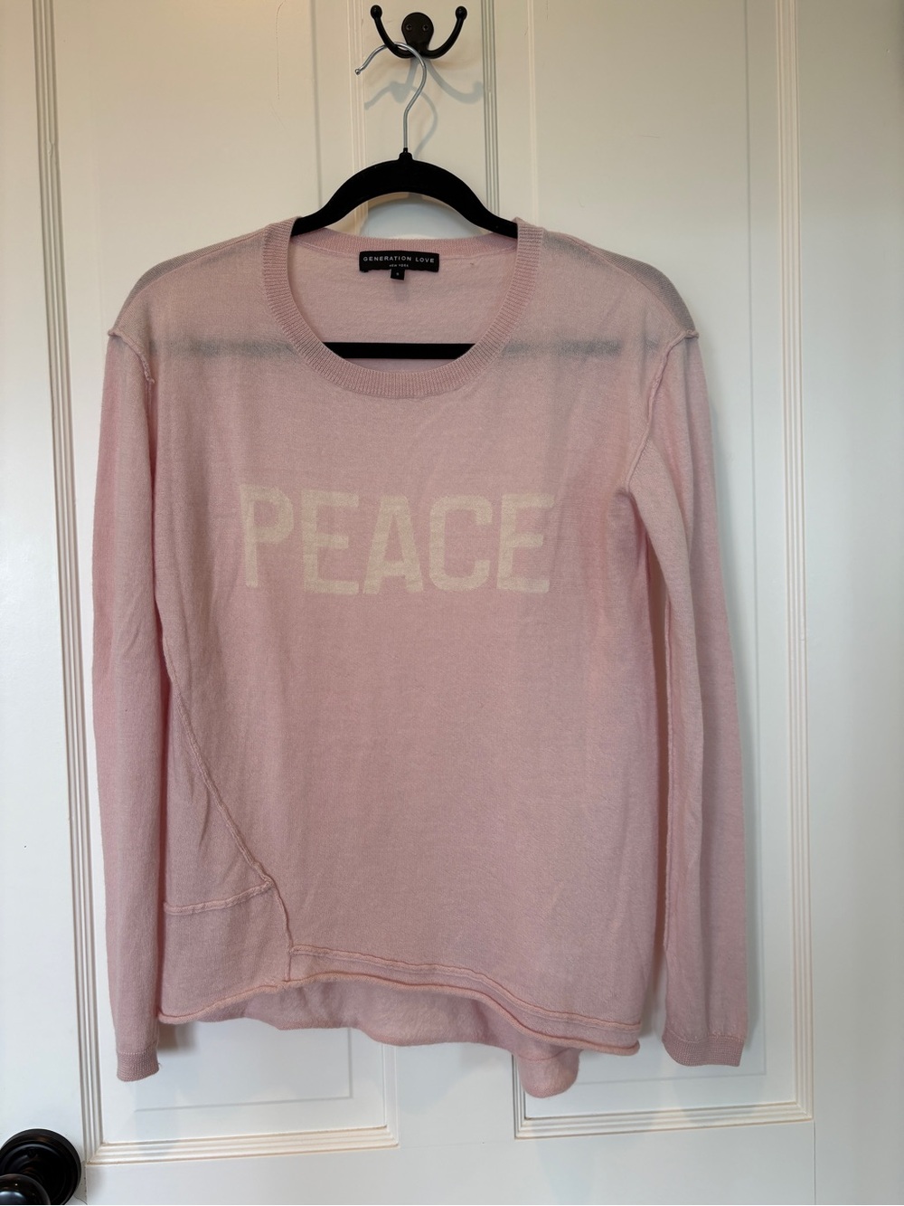 Generation Love Pink 'PEACE' Cashmere Sweater